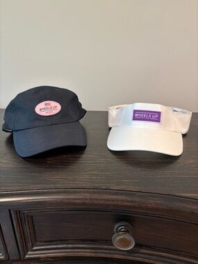 Wheels Up Golf Caps - Navy Hat & White Visor